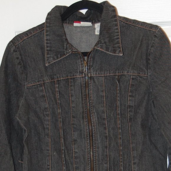 Faded Glory 1972 Women's Dark Blue Denim Zipper Front Jacket Size Large - Picture 7 of 16